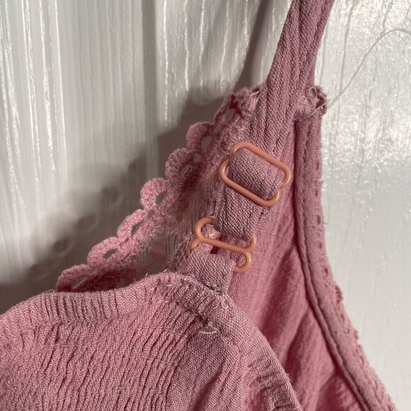 Vtg Y2K American Rag Womens Babydoll Top L Pink Lace Empire Waist Twee Coquette - Picture 3 of 6